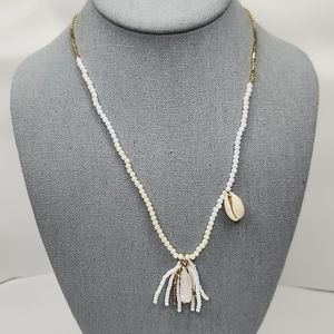 5 for $25! J. Crew White Seed Bead Gold Tone Necklace
